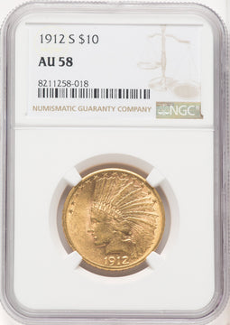 1912-S $10 Indian Eagle NGC AU58 (506294030)