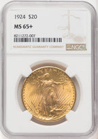 1924 $20 Saint Saint-Gaudens Double Eagle NGC MS65+ (177168194)