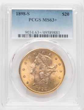 1898-S $20 Liberty Double Eagle PCGS MS63+ (771124040)