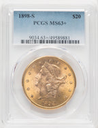 1898-S $20 Liberty Double Eagle PCGS MS63+ (771124040)
