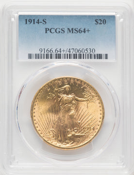 1914-S $20 Saint-Gaudens Double Eagle PCGS MS64+ (771487009)