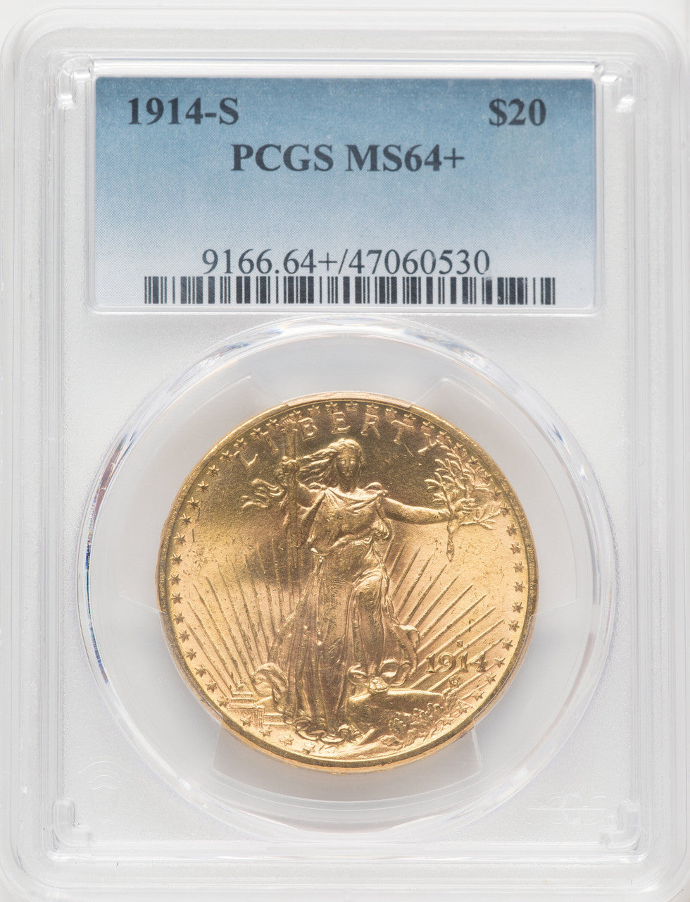 1914-S $20 Saint-Gaudens Double Eagle PCGS MS64+ (771487009)