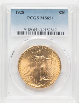 1928 $20 Saint-Gaudens Double Eagle PCGS MS65+ (177168201)