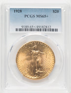1928 $20 Saint-Gaudens Double Eagle PCGS MS65+ (177168201)