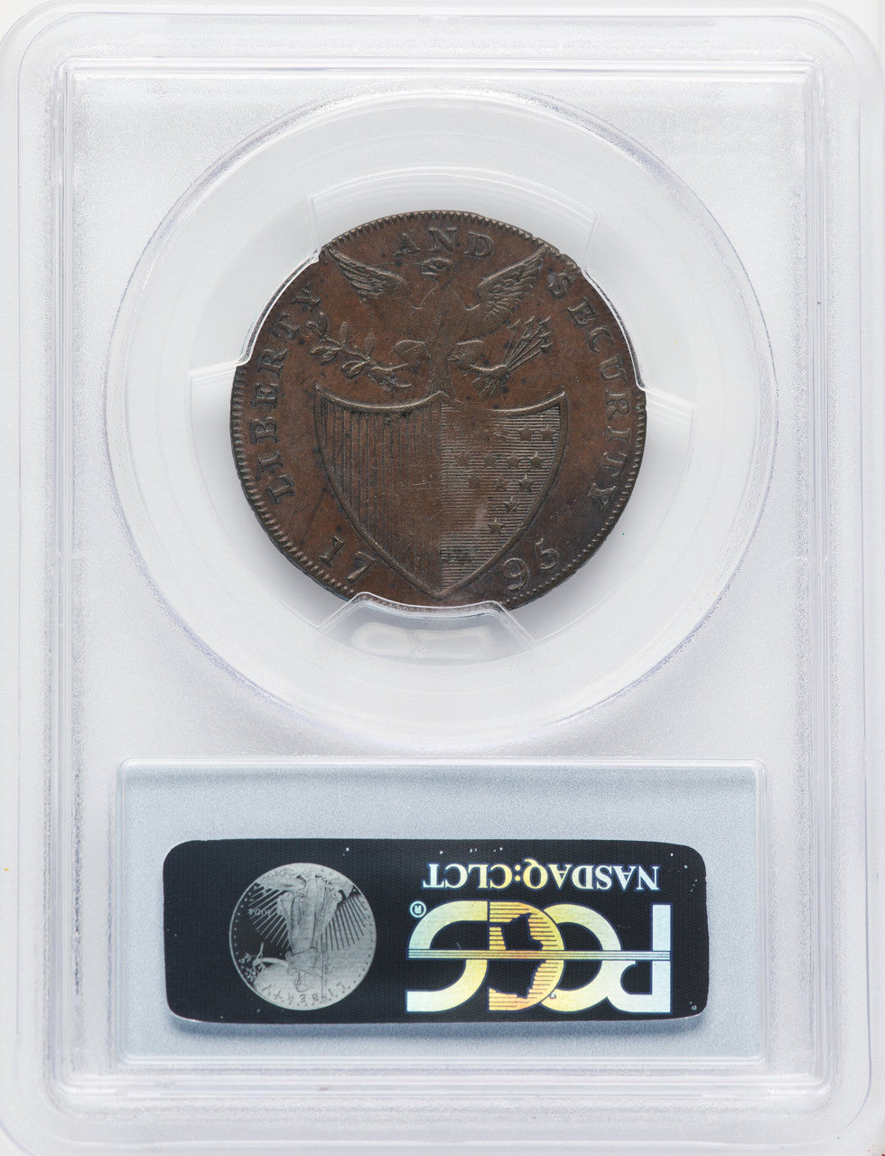 1795 Washington Liberty & Security Halfpenny London Edge BN Colonials PCGS AU55