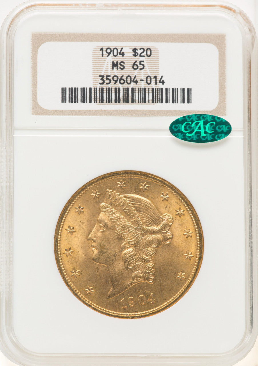 1904 $20 Liberty Liberty Double Eagle CACG MS65
