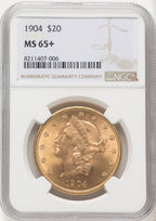 1904 $20 Liberty Liberty Double Eagle NGC MS65+ (519845009)