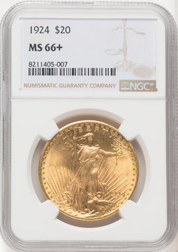 1924 $20 Saint Saint-Gaudens Double Eagle NGC MS66+ (771135004)