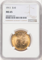 1911 $10 Indian Eagle NGC MS65 (771504009)