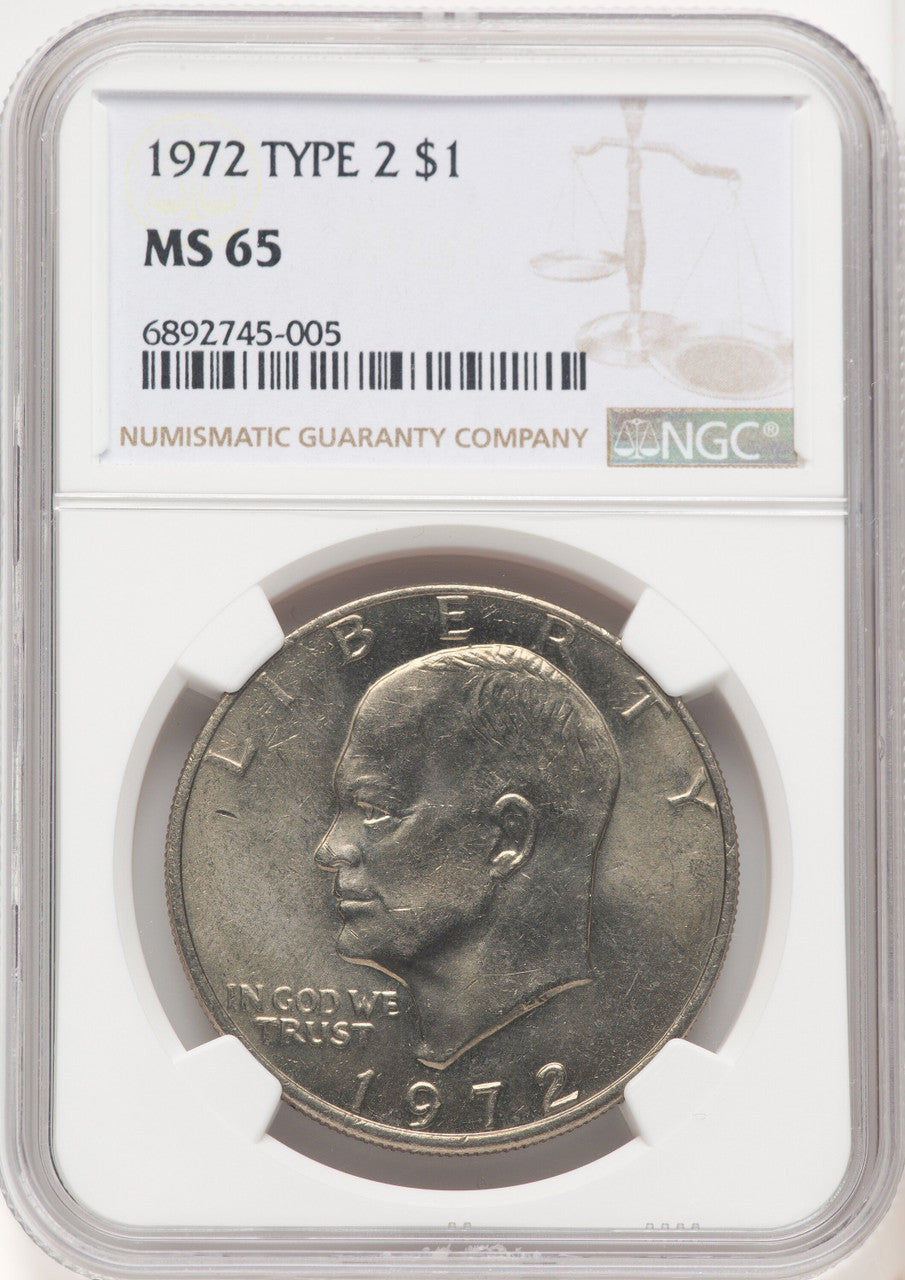 1972 Type Two $1 Eisenhower Dollar NGC MS65