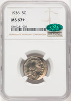 1936 5C CAC Buffalo Nickel NGC MS67+ (519977014)