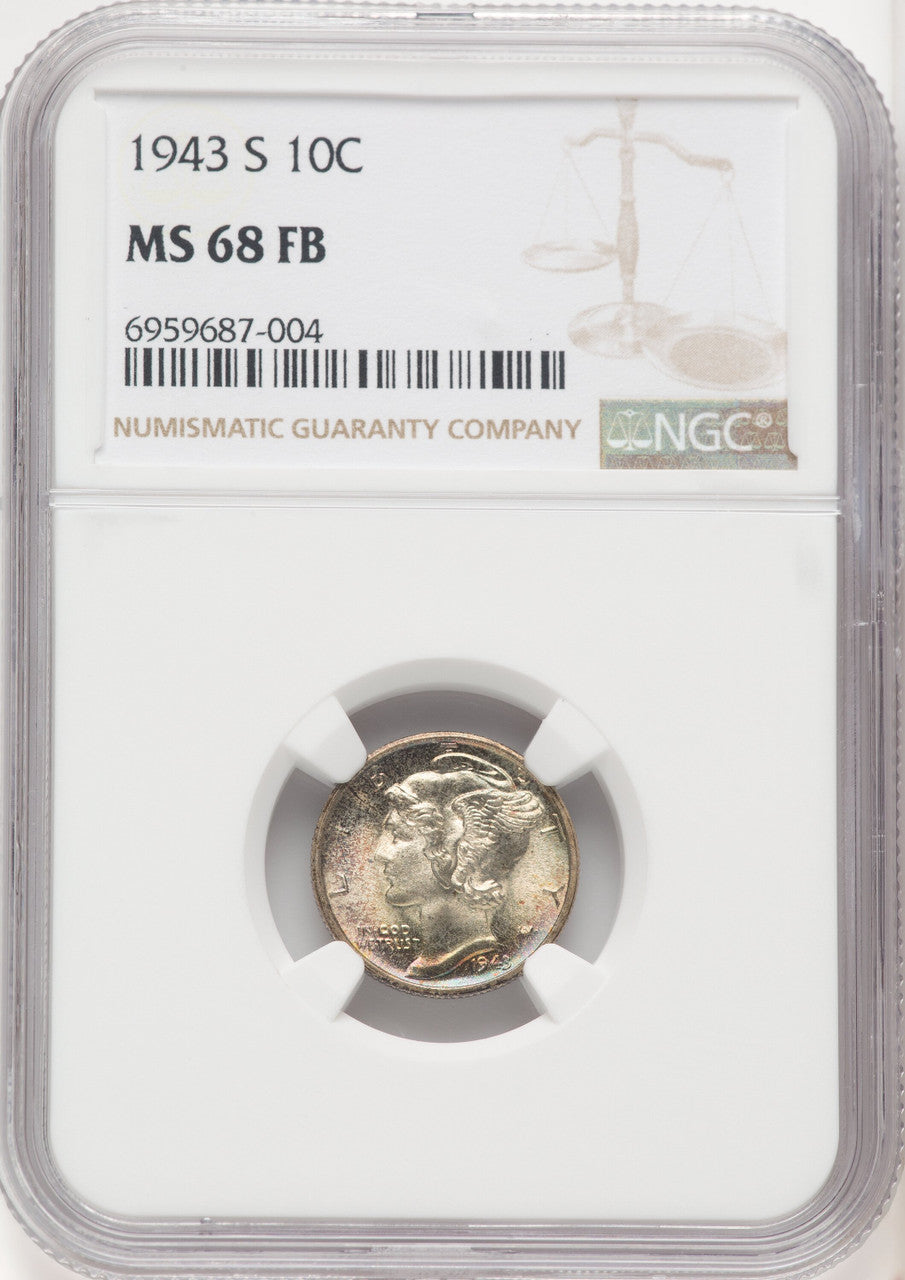 1943-S 10C FB Mercury Dime NGC MS68 (519977028)