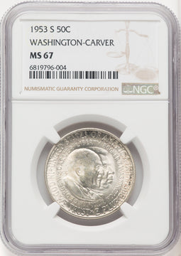 1953-S 50C Washington-Carver Commemorative Silver NGC MS67 (519977040)