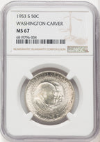 1953-S 50C Washington-Carver Commemorative Silver NGC MS67 (519977040)