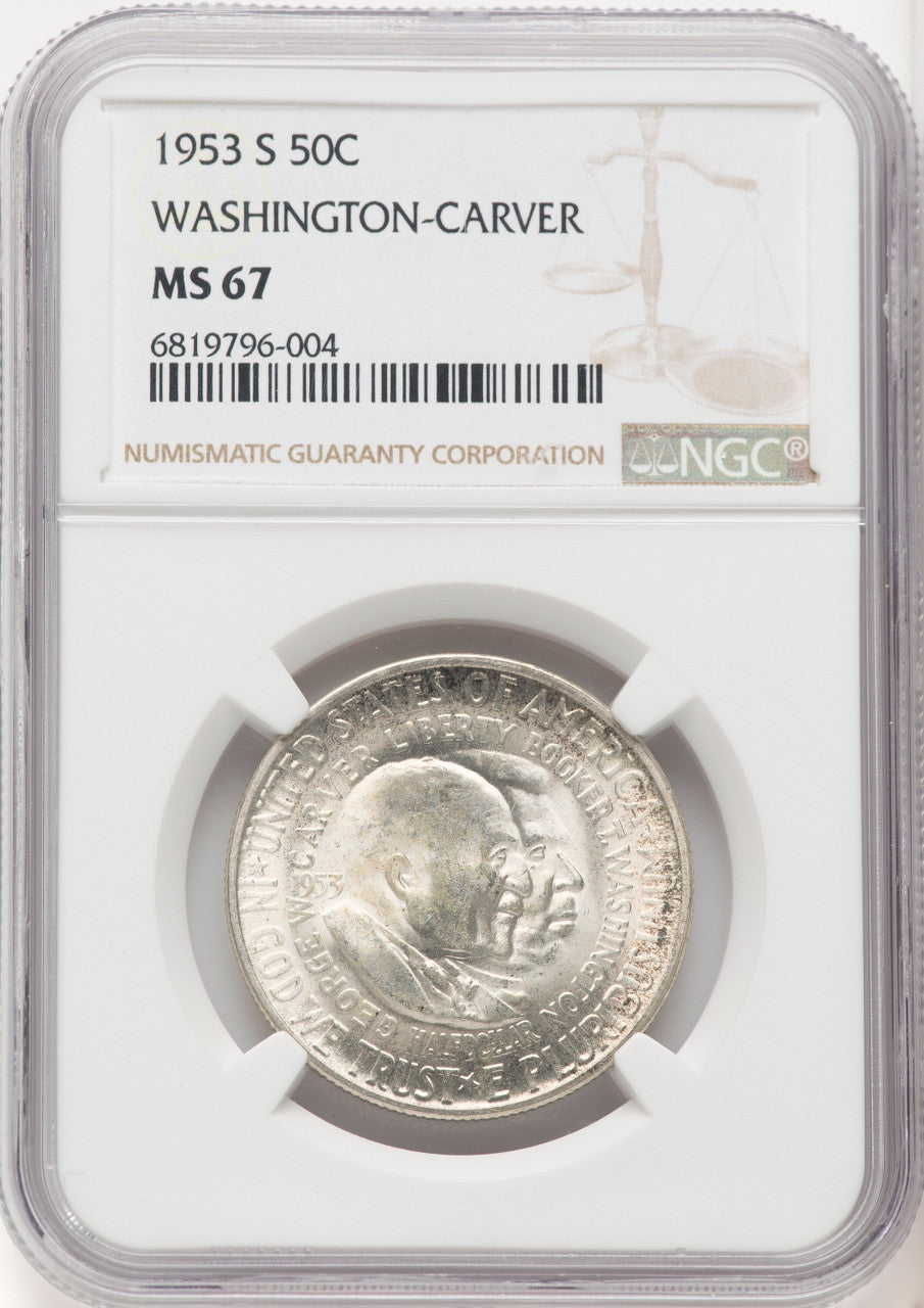 1953-S 50C Washington-Carver Commemorative Silver NGC MS67 (519977040)
