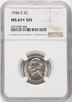 1946-S 5C FS Jefferson Nickel NGC MS67+