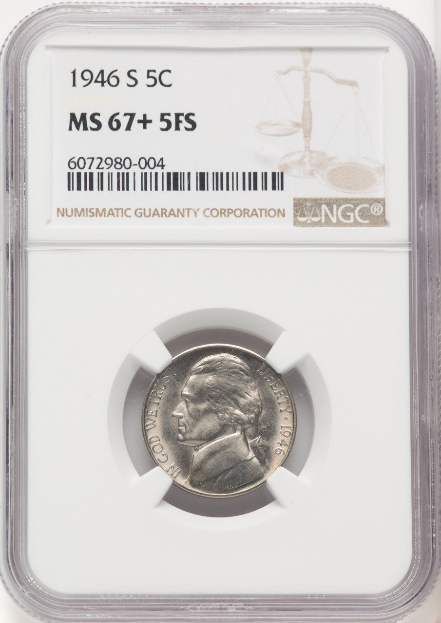 1946-S 5C FS Jefferson Nickel NGC MS67+