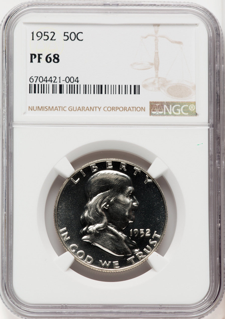 1952 50C Proof Franklin Half Dollar NGC PR68