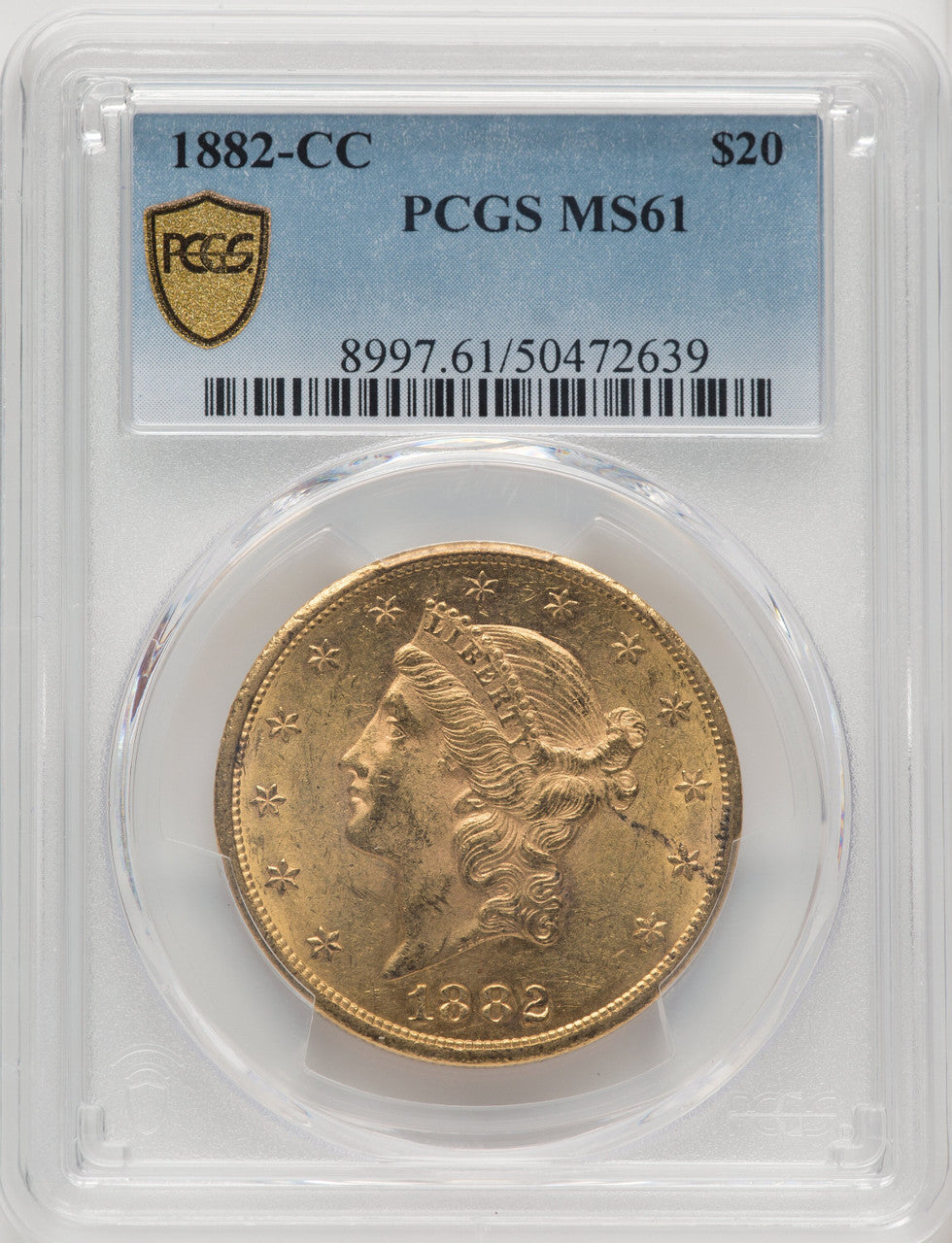 1882-CC $20 Liberty Double Eagle PCGS MS61 (772273002)