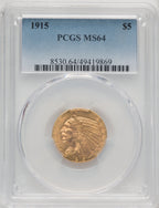 1915 $5 Indian Half Eagle PCGS MS64 (772276006)