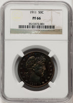 1911 50C Proof Barber Half Dollar NGC PR66