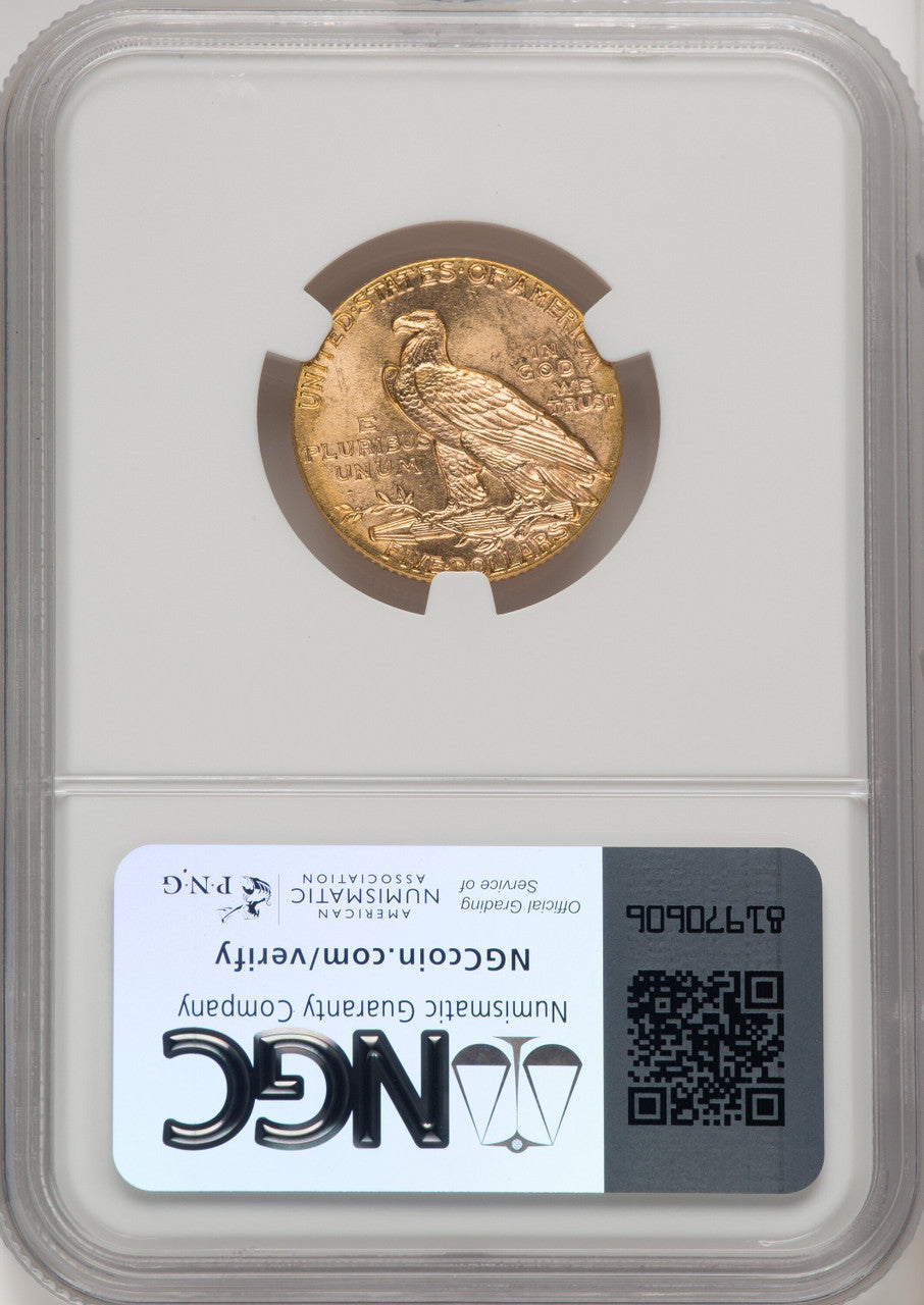 1909 $5 Indian Half Eagle NGC MS65 (771368051)