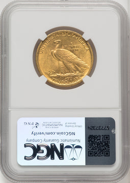 1908 $10 NO MOTTO Indian Eagle NGC MS62