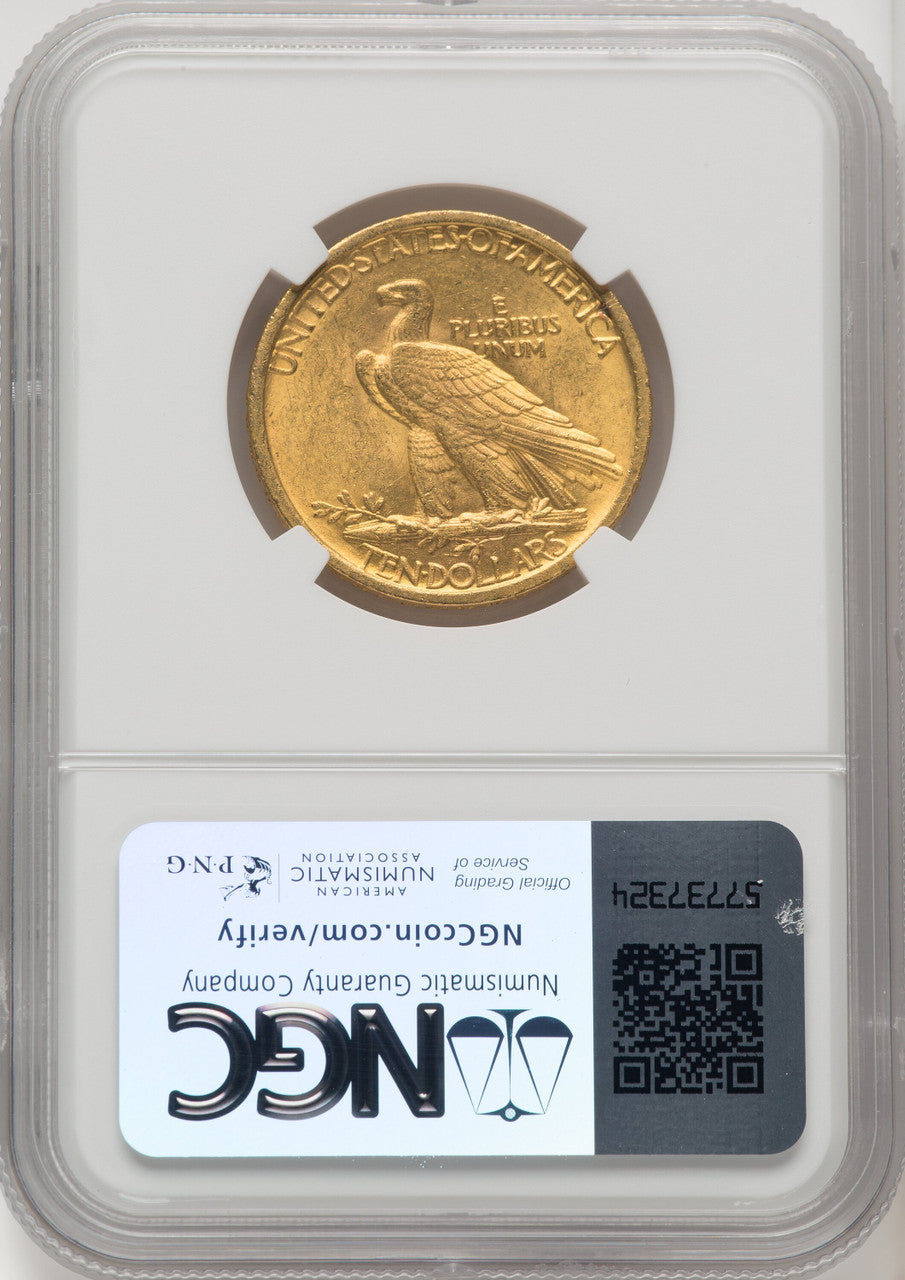 1908 $10 NO MOTTO Indian Eagle NGC MS62