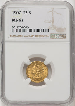 1907 $2.50 Liberty Quarter Eagle NGC MS67 (771675026)