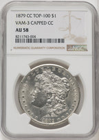 1879-CCVAM 3 Capped Die Morgan Dollar NGC AU58
