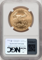 2008-W $50 One-Ounce Gold Eagle Burnished Brown Label NGC MS70 (771225023)