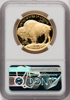 2021-W G$50 Gold BuffaloFirst Day of Issue DCAM FDI Bison Label NGC PF70