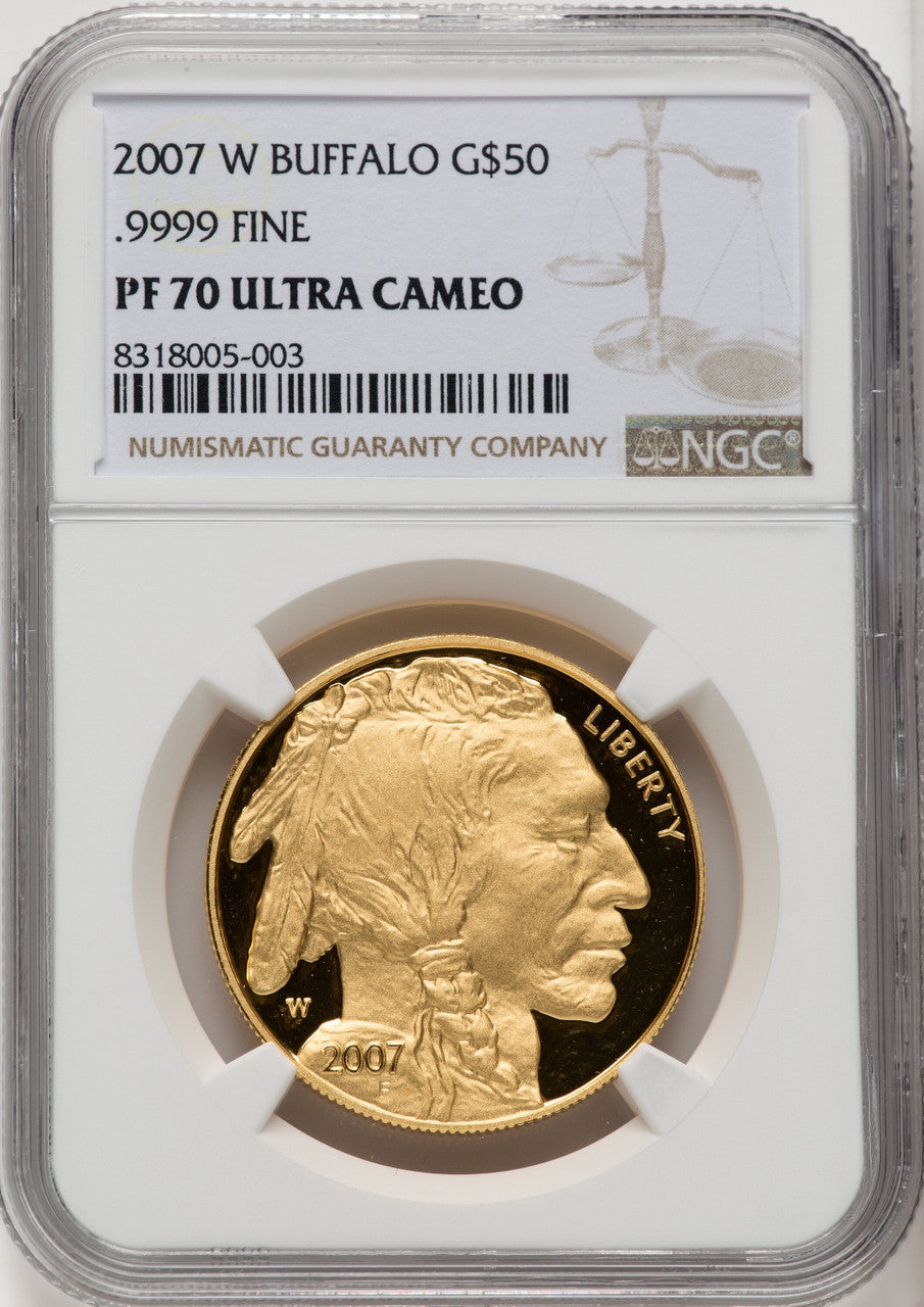 2007-W G$50 One-Ounce Gold Buffalo .9999 Fine Gold NGC PF70 (771096007)