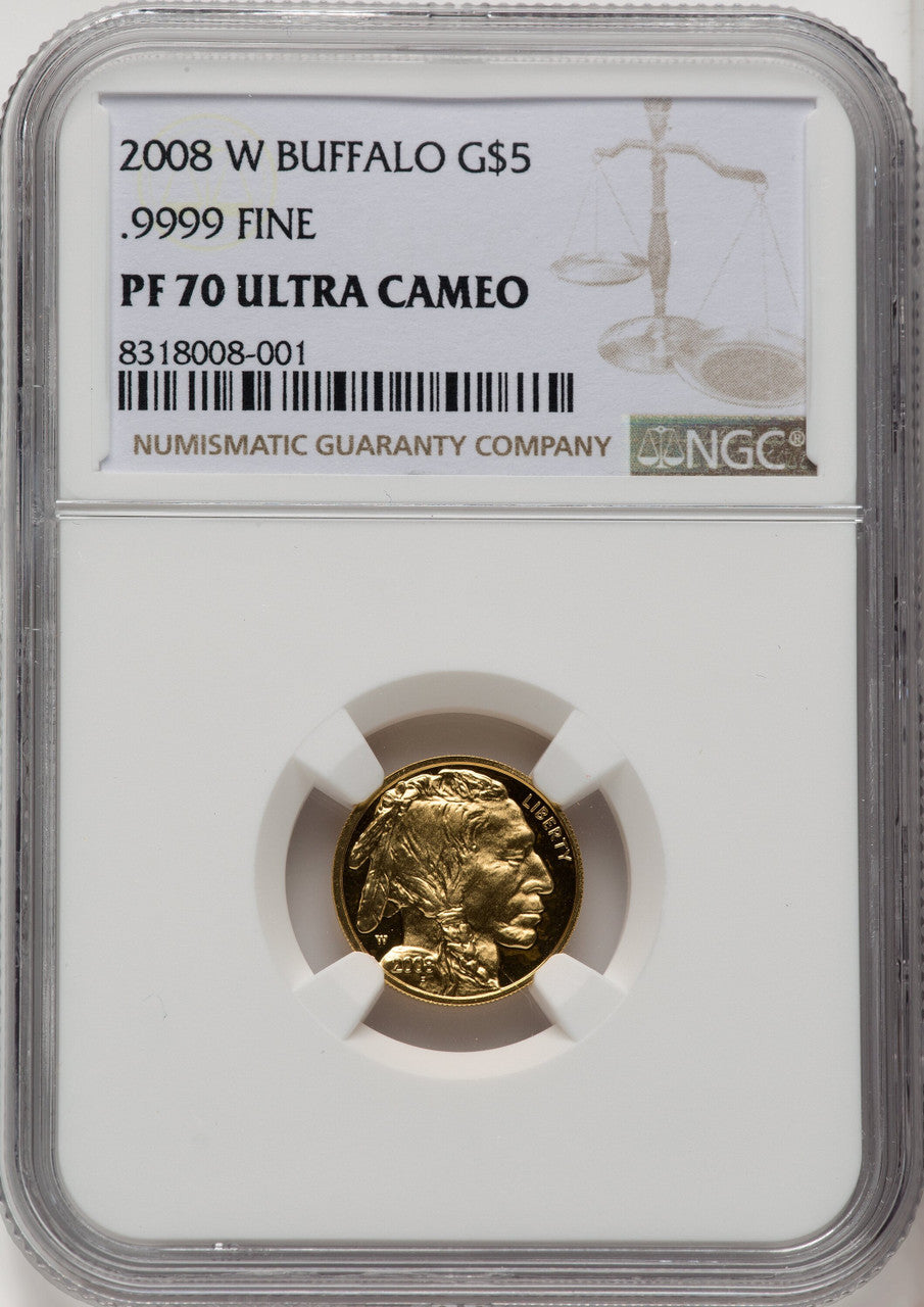2008-W Gold American Buffalo 4-Coin Set Brown Label NGC PF70