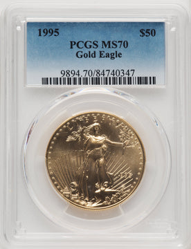 1995 $50 One-Ounce Gold Eagle Blue Gradient PCGS MS70