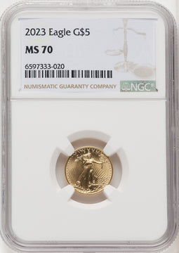 2023 Gold Eagle 1/10 oz Brown Label NGC MS70