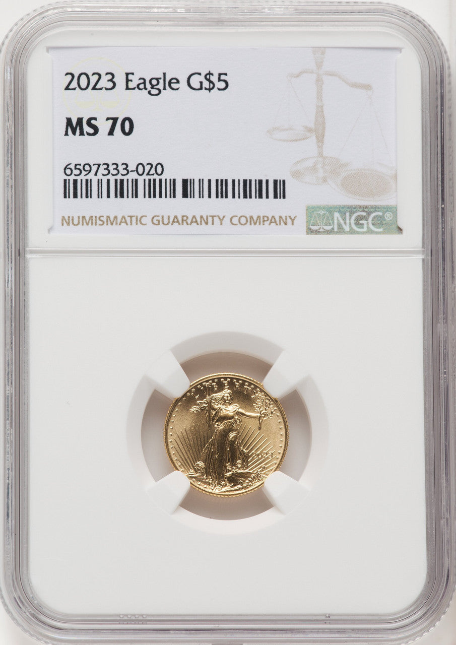 2023 Gold Eagle 1/10 oz Brown Label NGC MS70