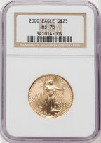2000 $25 Half-Ounce Gold Eagle Brown Label NGC MS70 (772072027)