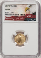 2017 $5 Gold Eagle First Day of Issue NGC MS70 (772067003)