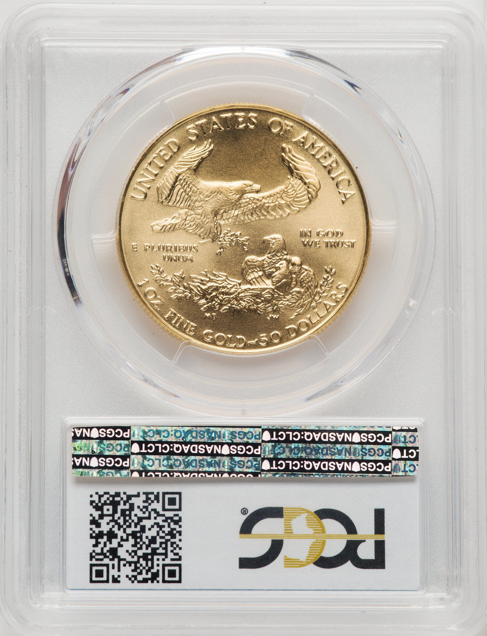1991 G$50 One-Ounce Gold Eagle Blue Gradient PCGS MS70