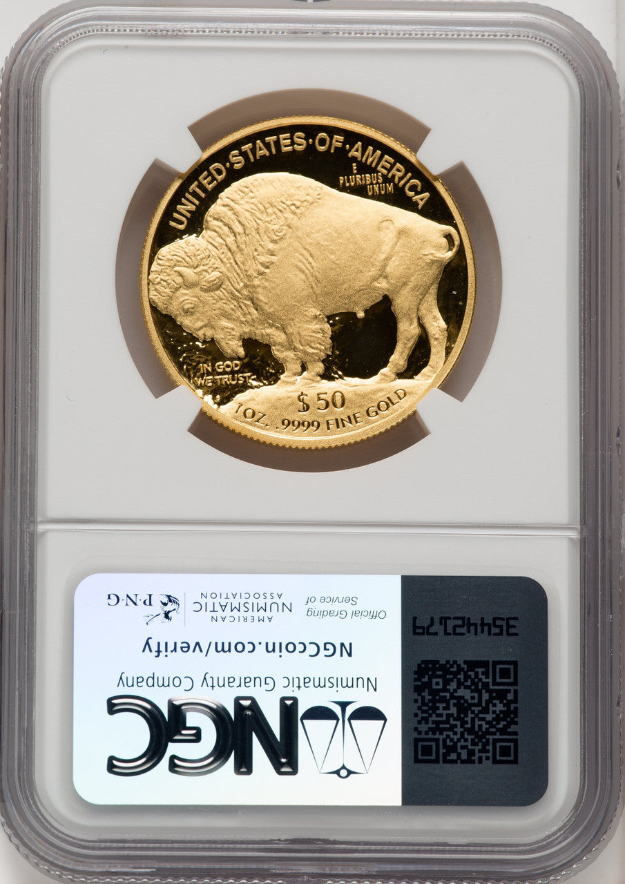 2010-W $50 One-Ounce Gold Buffalo .9999 Fine Gold NGC PF70 Rhett Jeppson