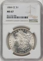 1884-CC Morgan Dollar NGC MS67 (519874007)