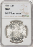 1881-CC Morgan Dollar NGC MS67 (771272001)