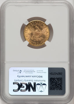 1901 $5 Liberty Half Eagle NGC MS66 (771338002)