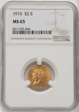 1915 $2.50 Indian Quarter Eagle NGC MS65 (506628010)