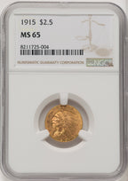 1915 $2.50 Indian Quarter Eagle NGC MS65 (506628010)