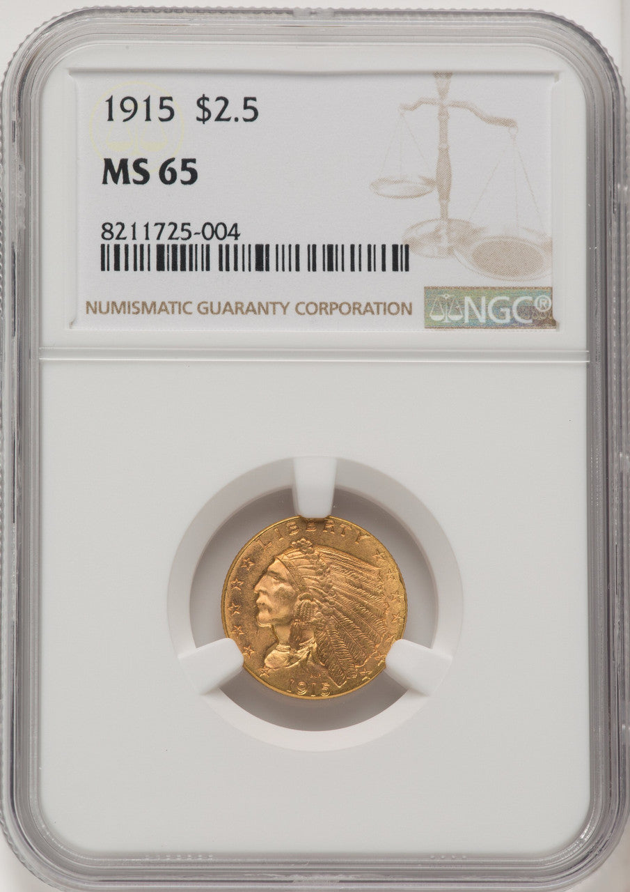 1915 $2.50 Indian Quarter Eagle NGC MS65 (506628010)