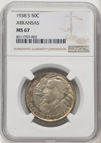 1938-S 50C Arkansas Commemorative Silver NGC MS67 (771662007)