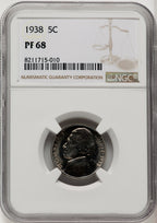 1938 5C Proof Jefferson Nickel NGC PR68 (771767003)