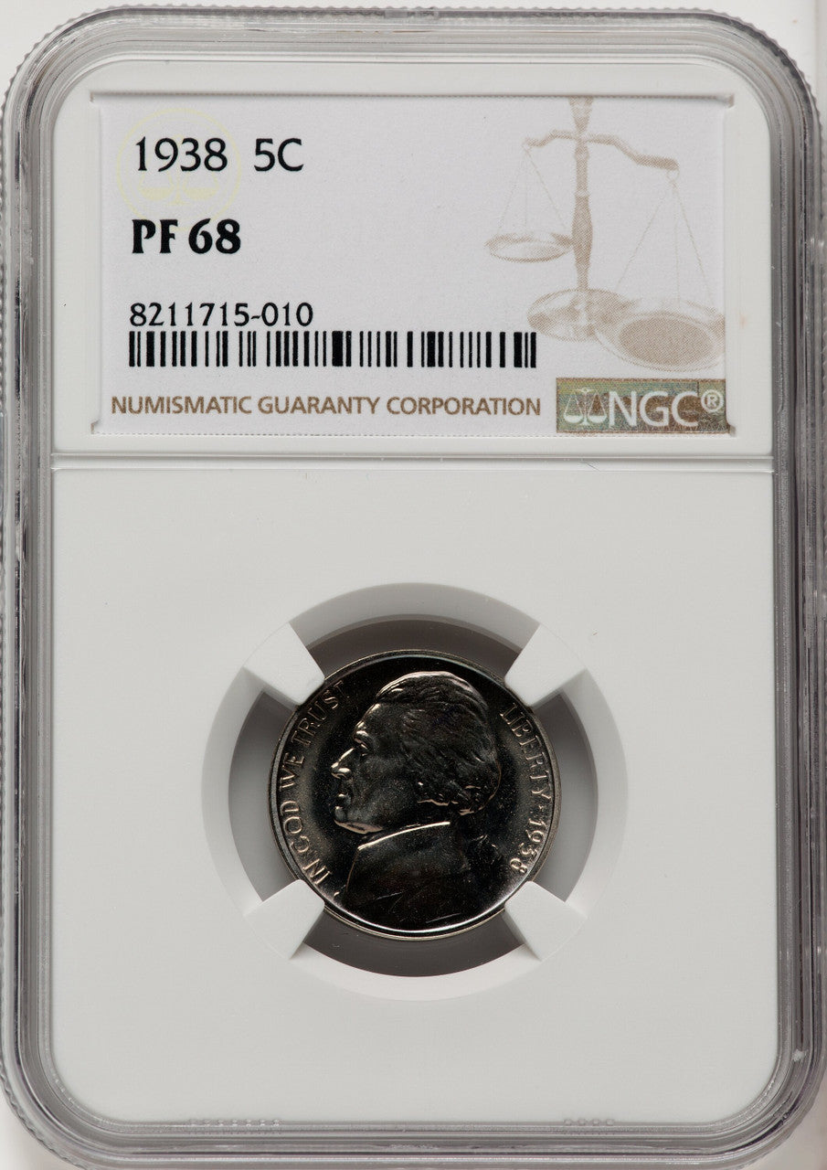 1938 5C Proof Jefferson Nickel NGC PR68 (771767003)